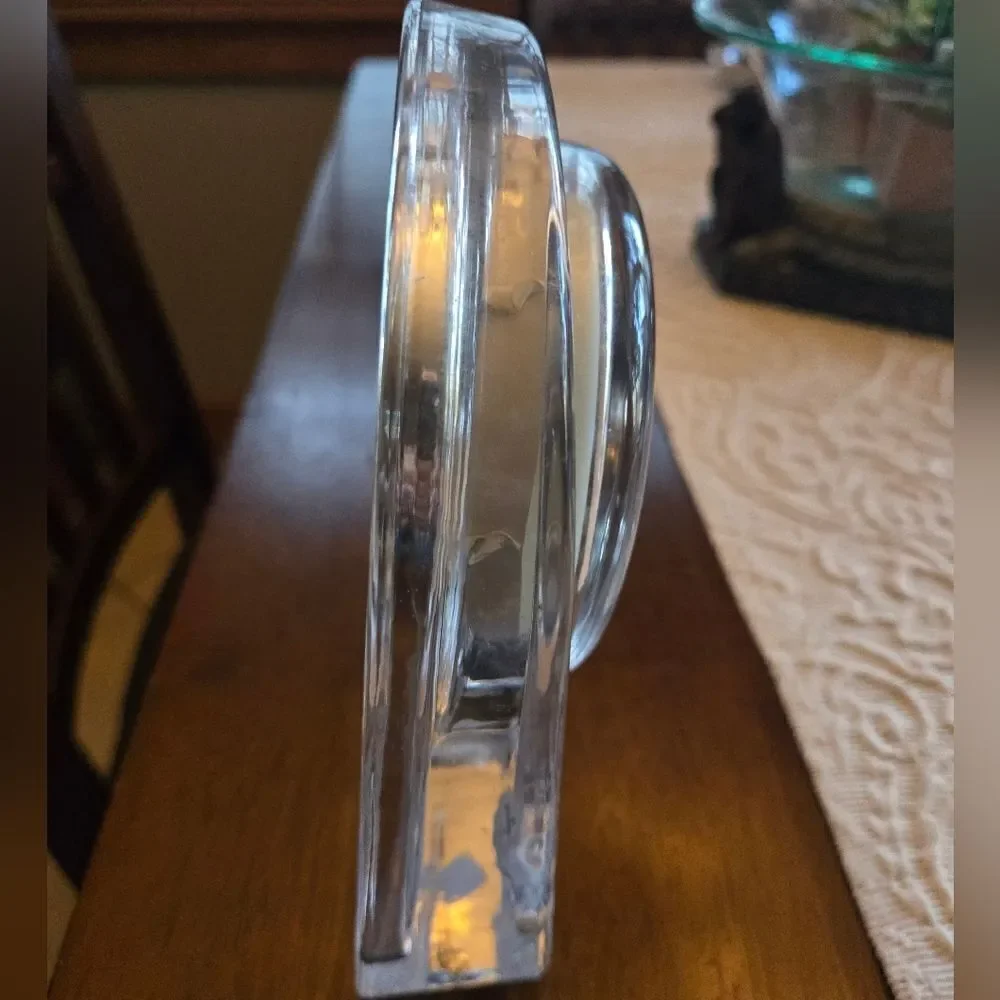 Clear Glass Mantel Clock with Roses